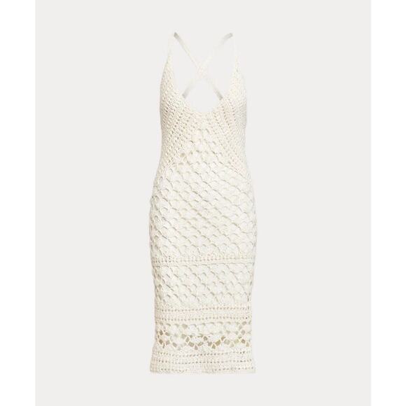 Ralph Lauren Collection Hand Crochet Sleeveless V-Neck Sweater Dress Silk Knit S - Picture 6 of 15